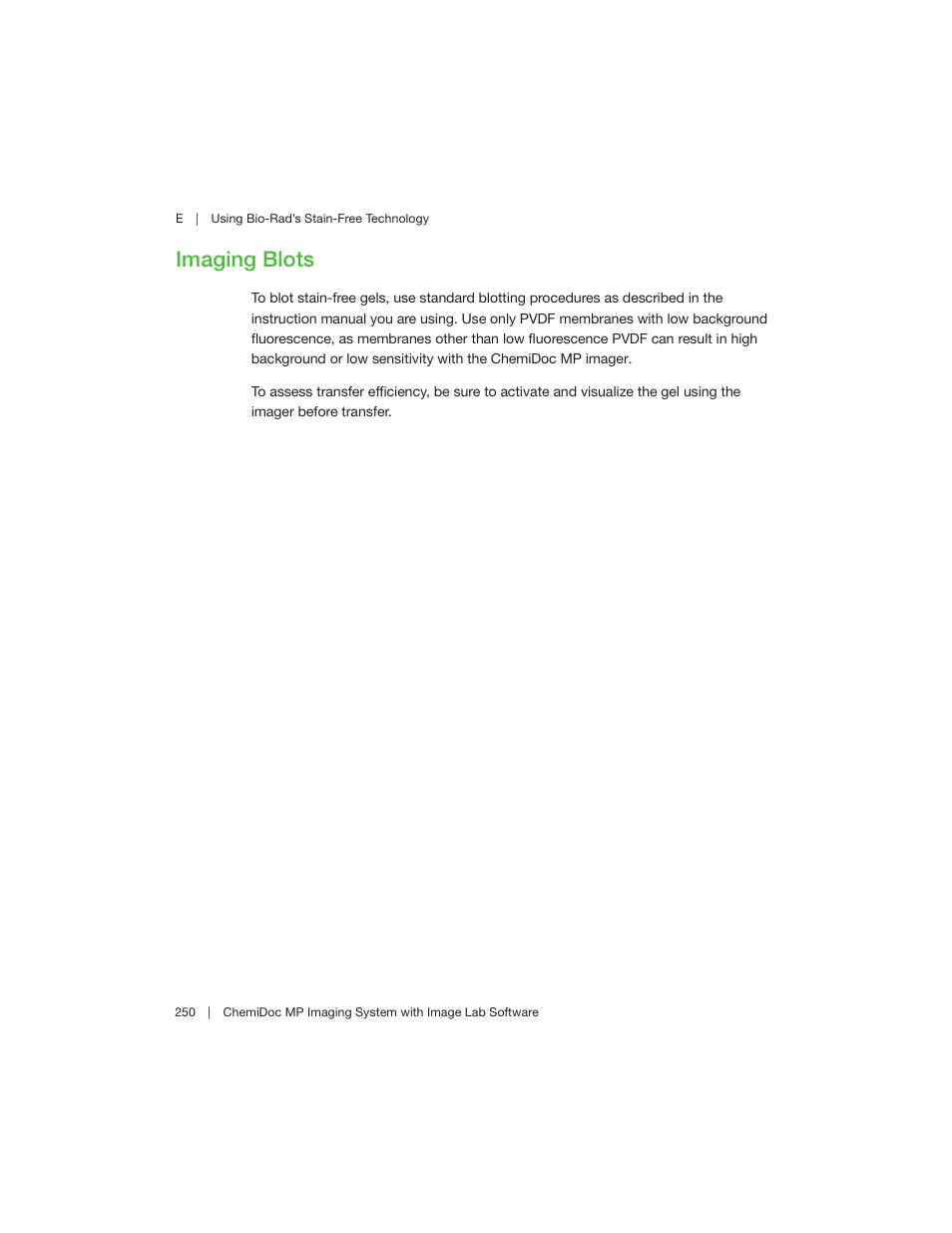 Imaging blots | Bio-Rad Image Lab™ Software User Manual | Page 250 / 260