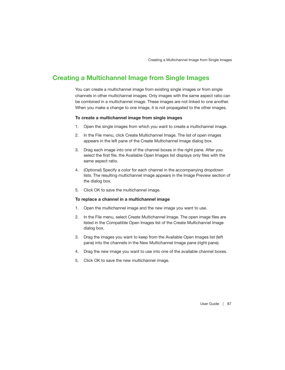 Creating a multichannel image from single images | Bio-Rad Image Lab™ Software User Manual | Page 87 / 260
