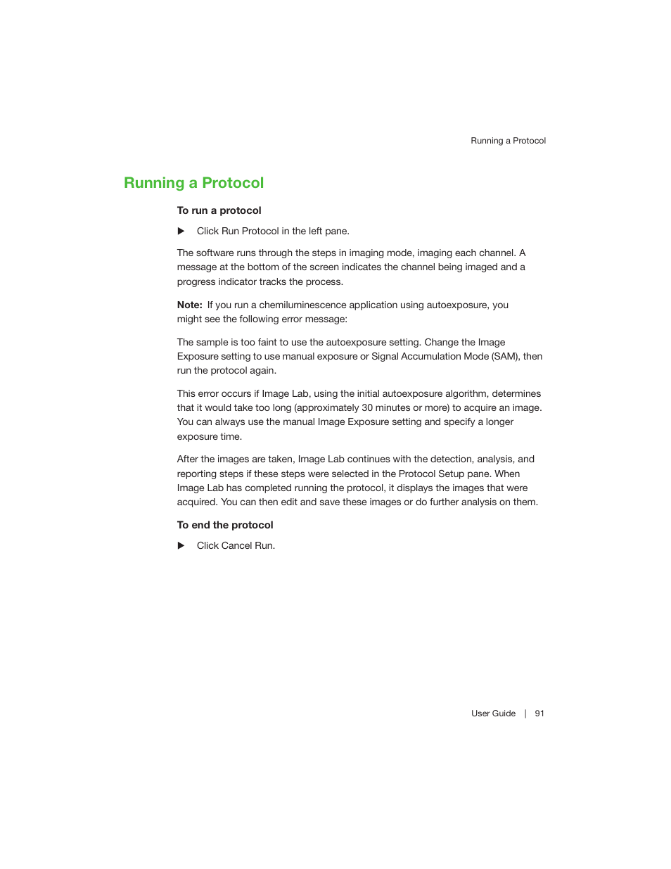 Running a protocol | Bio-Rad Image Lab™ Software User Manual | Page 91 / 260