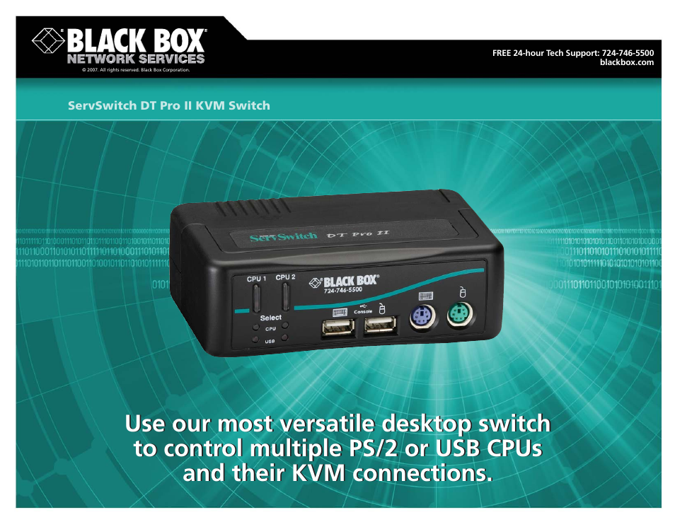 Black Box DT Pro II User Manual | 3 pages