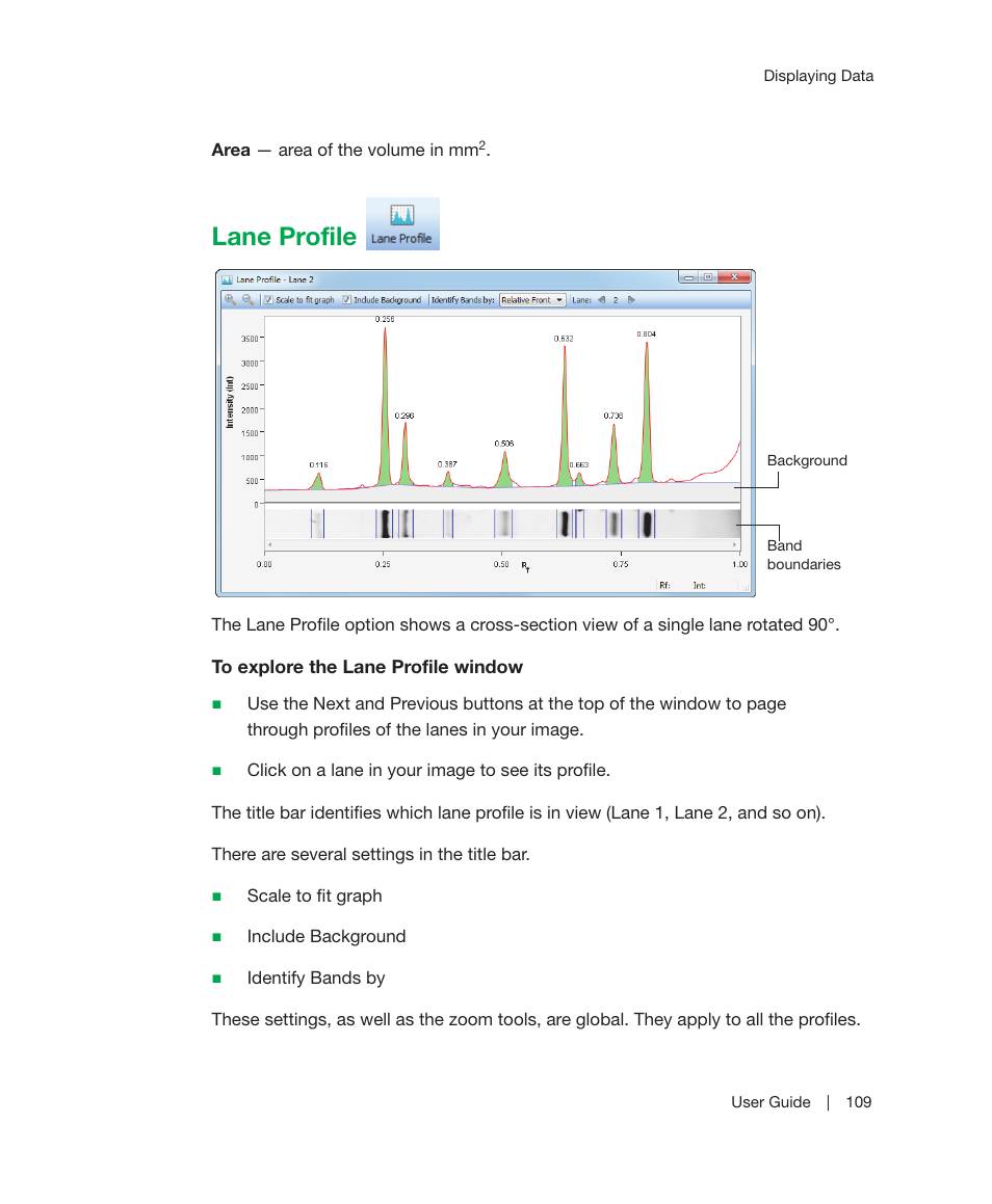 Lane profile | Bio-Rad Image Lab™ Software User Manual | Page 109 / 236