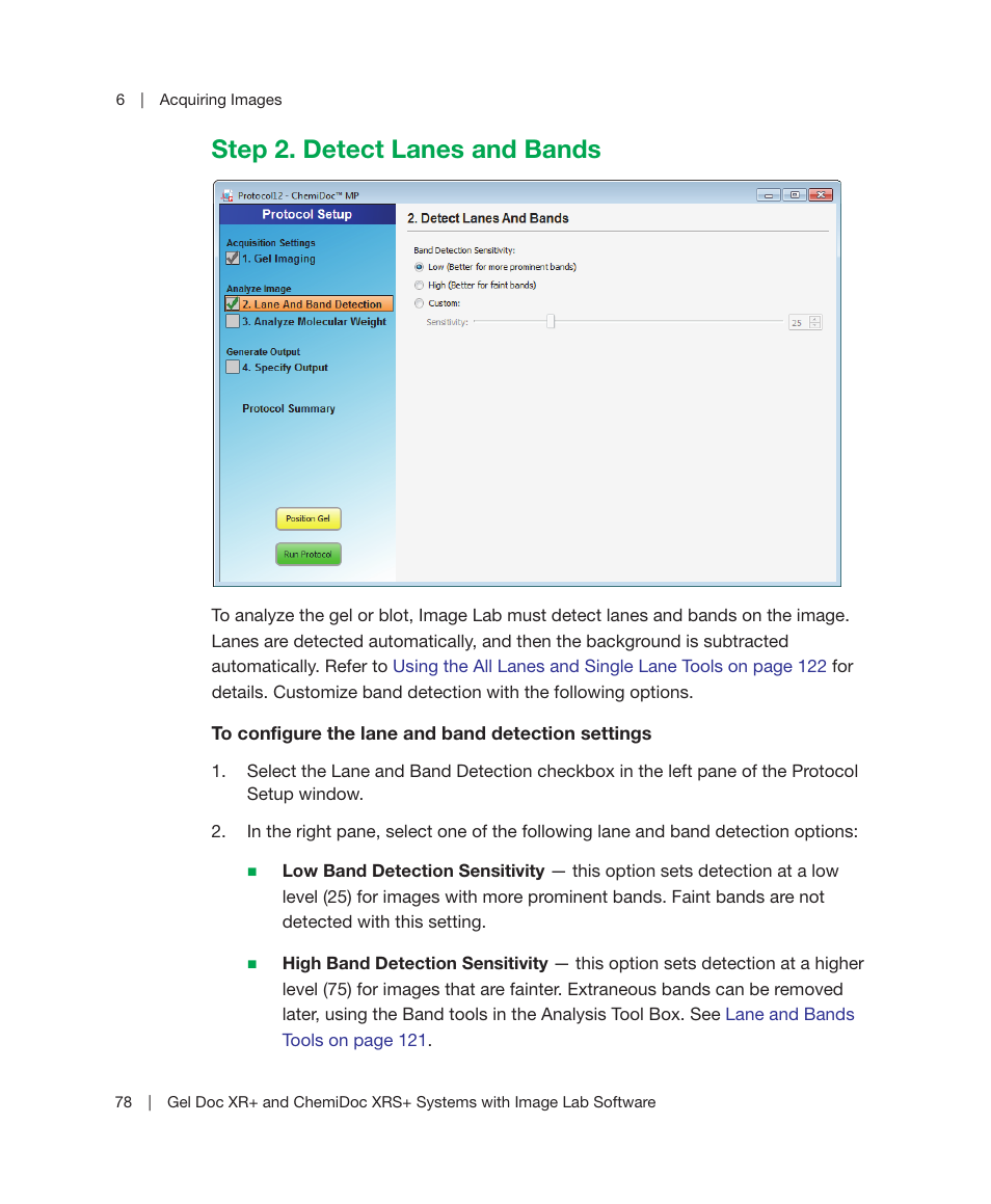 Step 2. detect lanes and bands | Bio-Rad Image Lab™ Software User Manual | Page 78 / 236