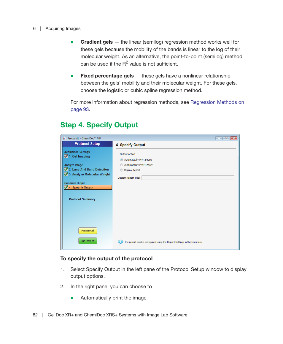 Step 4. specify output | Bio-Rad Image Lab™ Software User Manual | Page 82 / 236