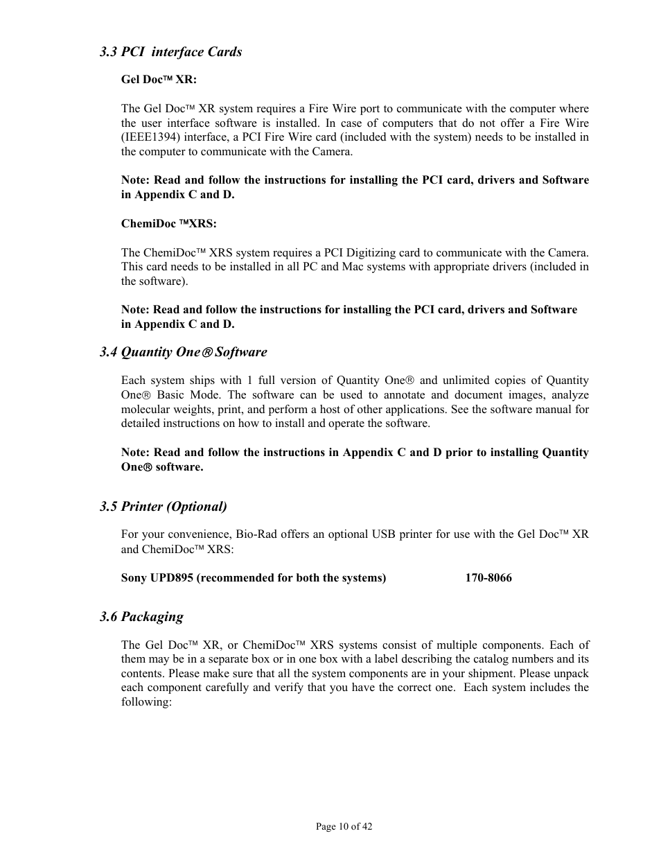 Bio-Rad Gel Doc™ XR+ System User Manual | Page 10 / 42