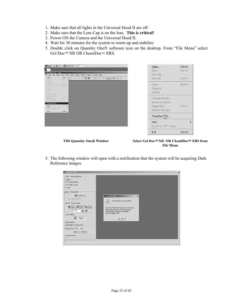 Bio-Rad Gel Doc™ XR+ System User Manual | Page 23 / 42