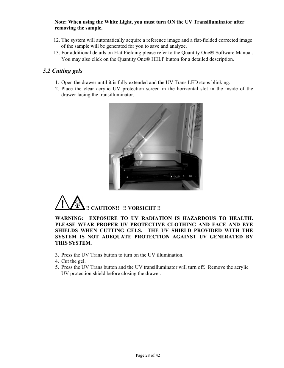 2 cutting gels | Bio-Rad Gel Doc™ XR+ System User Manual | Page 28 / 42