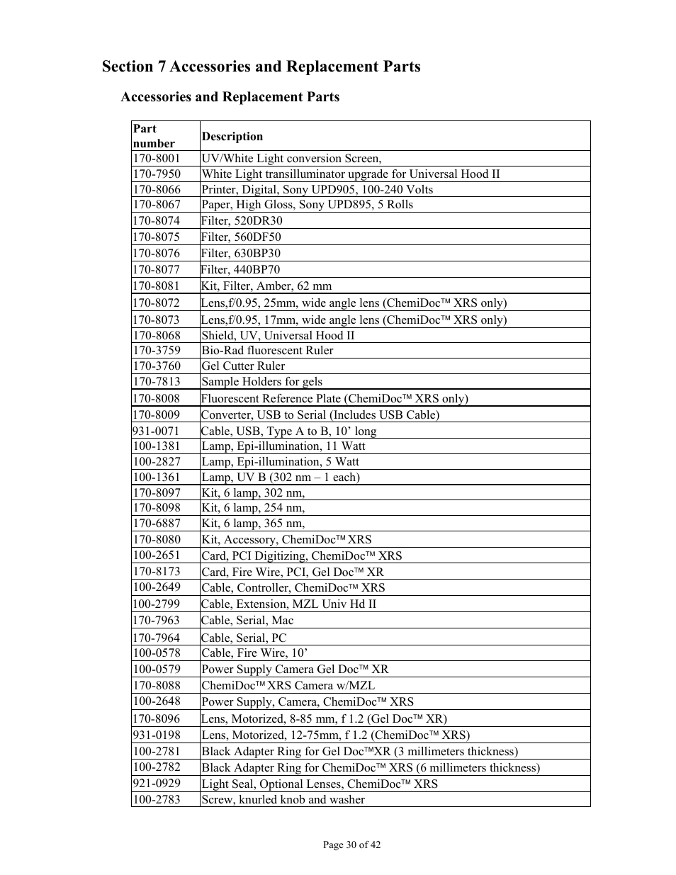 Bio-Rad Gel Doc™ XR+ System User Manual | Page 30 / 42