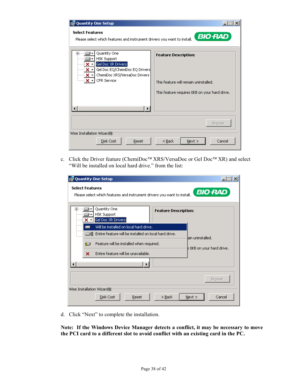 Bio-Rad Gel Doc™ XR+ System User Manual | Page 38 / 42