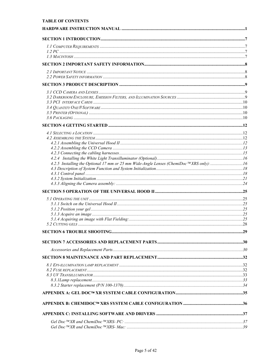 Bio-Rad Gel Doc™ XR+ System User Manual | Page 5 / 42