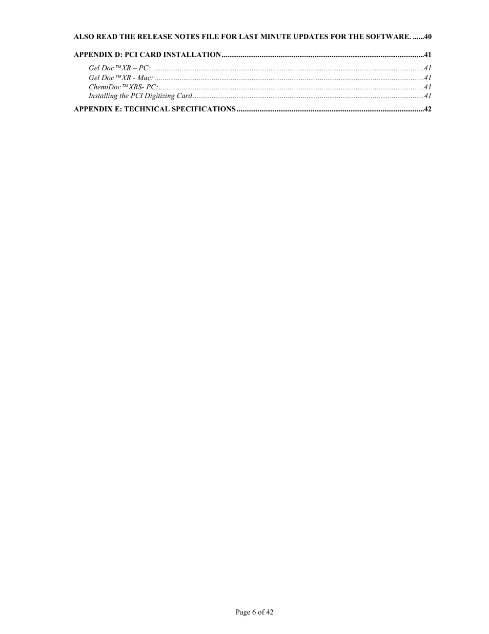 Bio-Rad Gel Doc™ XR+ System User Manual | Page 6 / 42