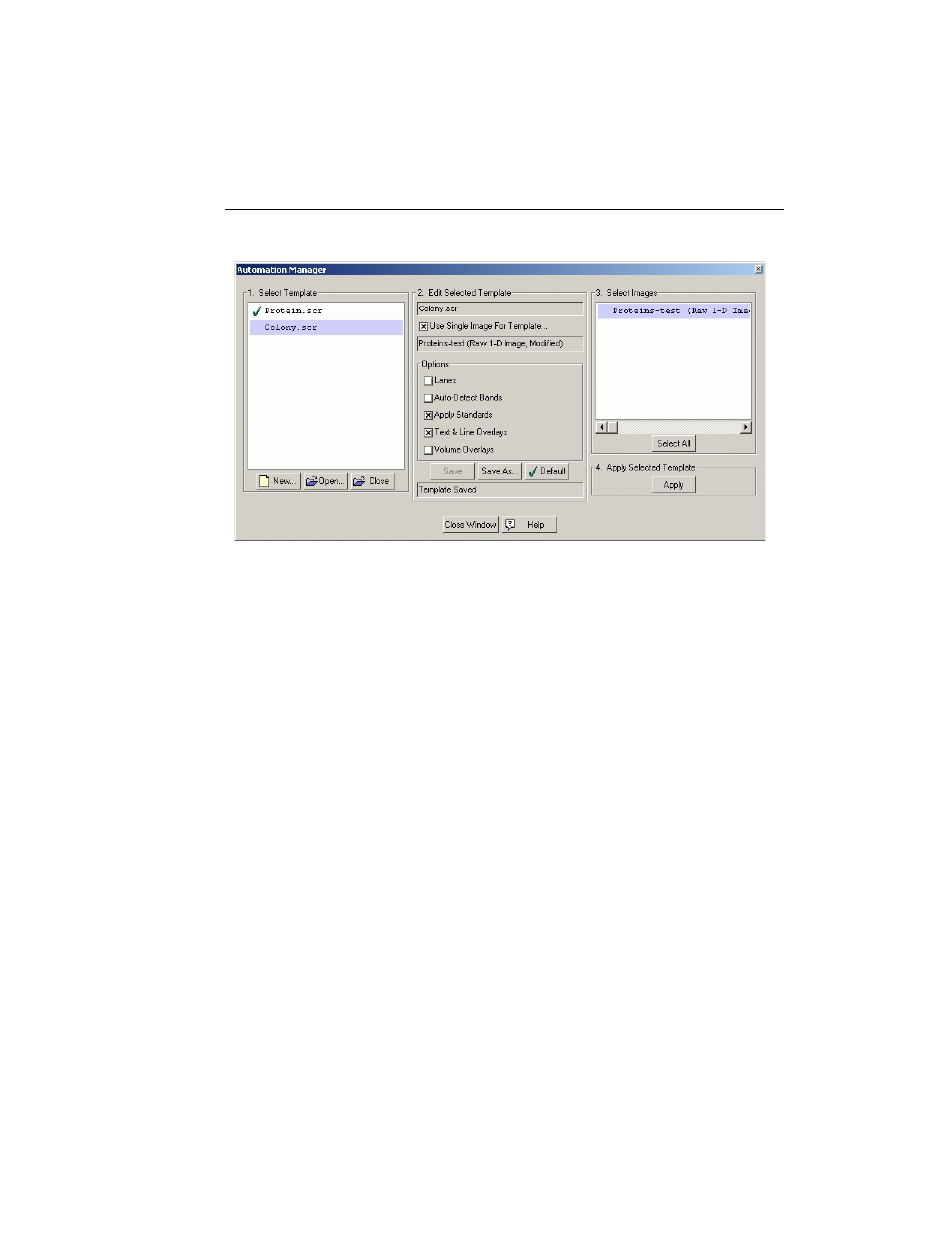 A step 1 - select template, B step 2 - edit selected template | Bio-Rad Quantity One 1-D Analysis Software User Manual | Page 94 / 444