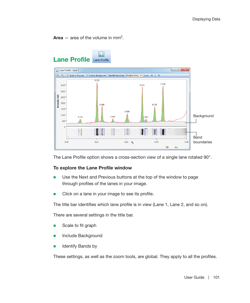 Lane profile | Bio-Rad Image Lab™ Software User Manual | Page 101 / 212