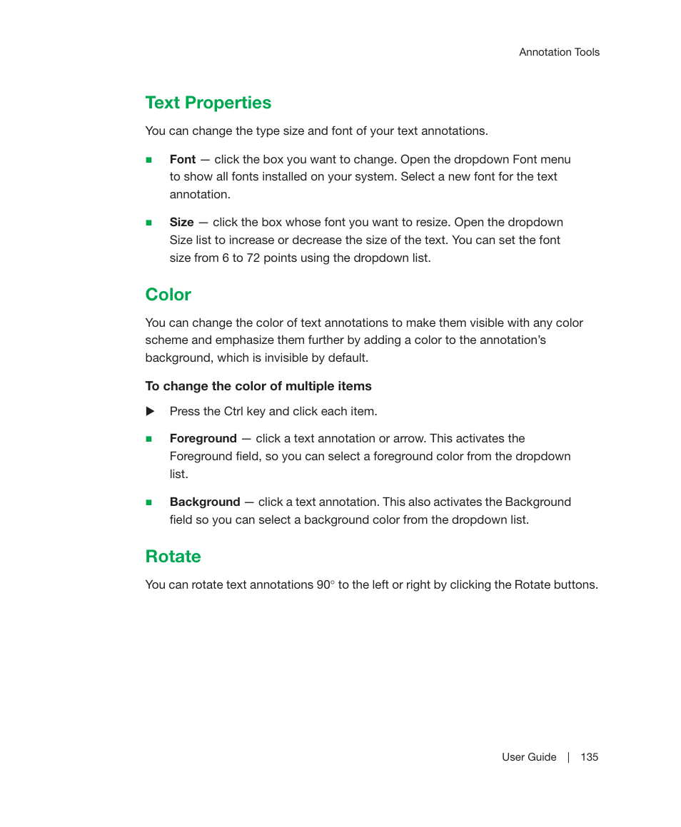 Text properties, Color, Rotate | Text properties color rotate | Bio-Rad Image Lab™ Software User Manual | Page 135 / 212