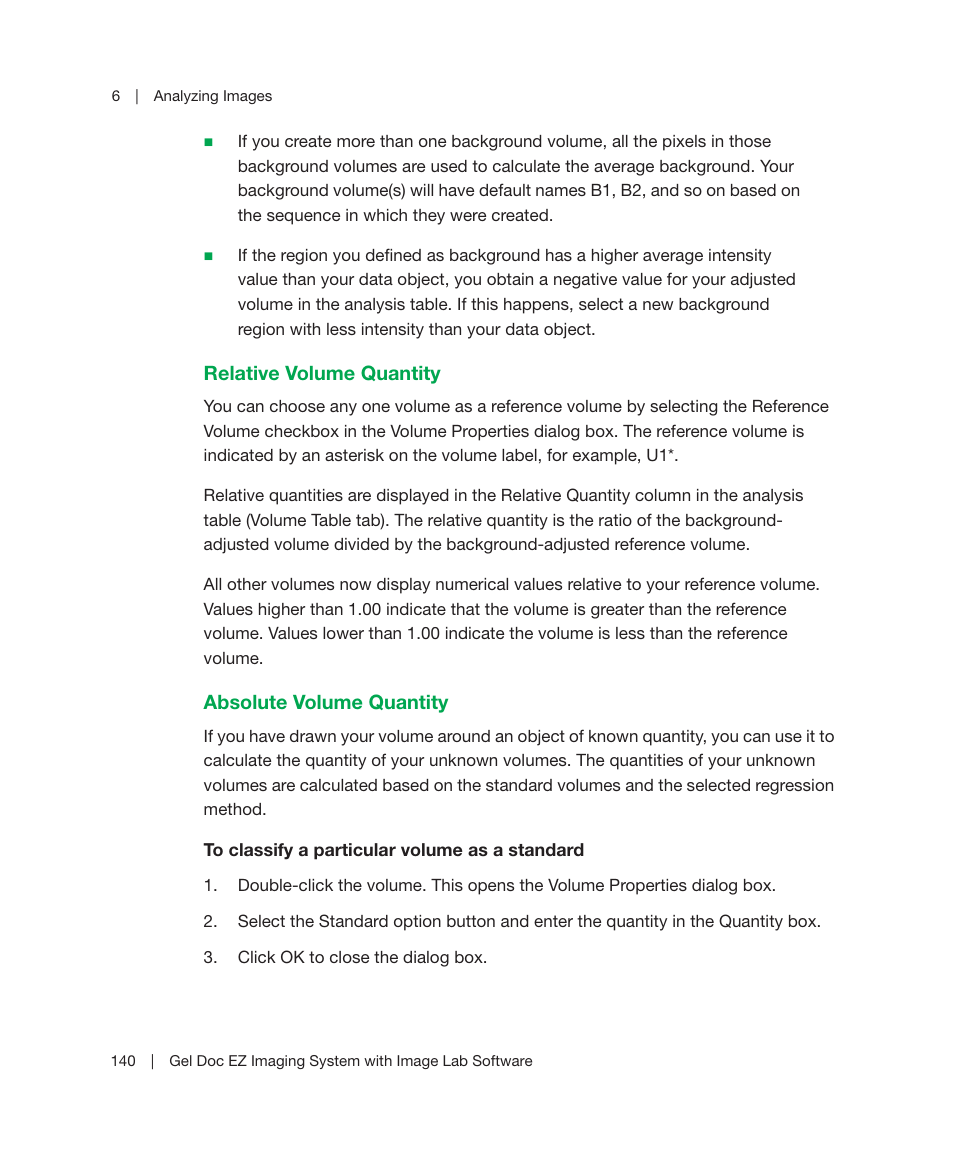 E used for absolute quantities. see, Absolute volume quantity | Bio-Rad Image Lab™ Software User Manual | Page 140 / 212