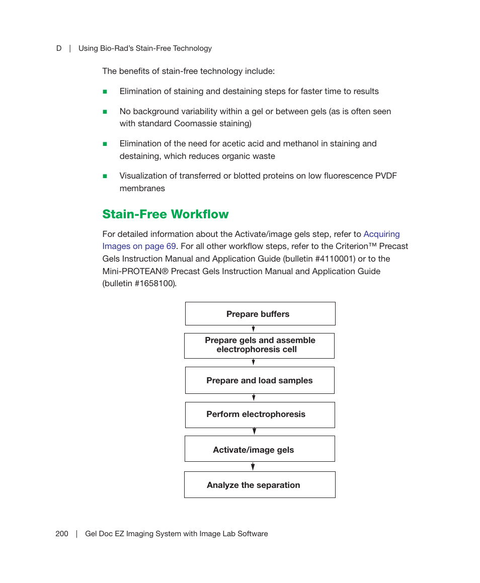 Stain-free workflow | Bio-Rad Image Lab™ Software User Manual | Page 200 / 212