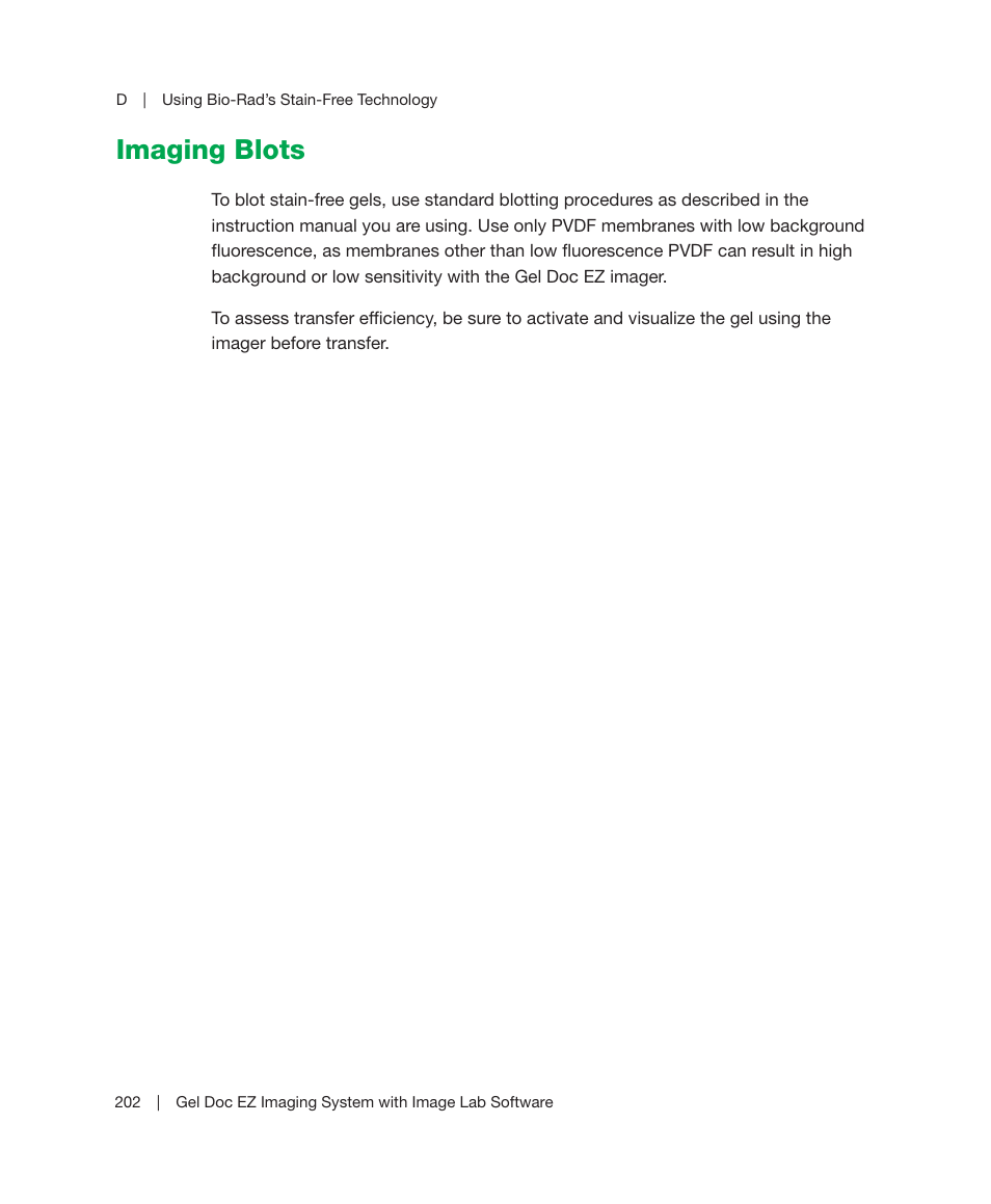 Imaging blots | Bio-Rad Image Lab™ Software User Manual | Page 202 / 212