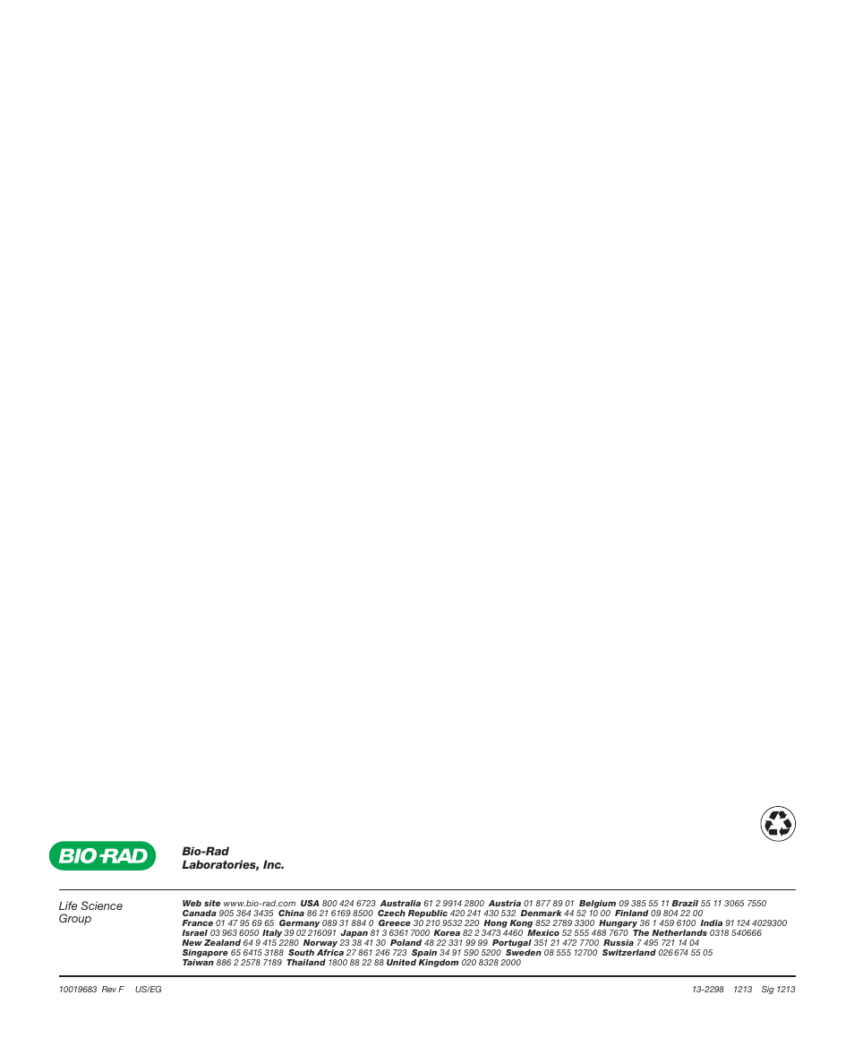 Bio-Rad Image Lab™ Software User Manual | Page 212 / 212