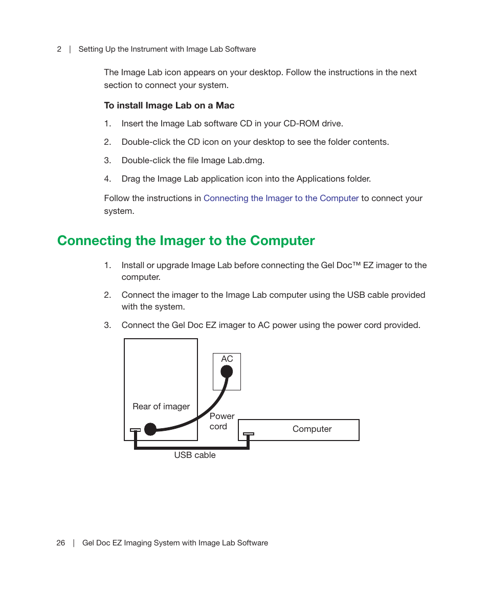 Connecting the imager to the computer | Bio-Rad Image Lab™ Software User Manual | Page 26 / 212