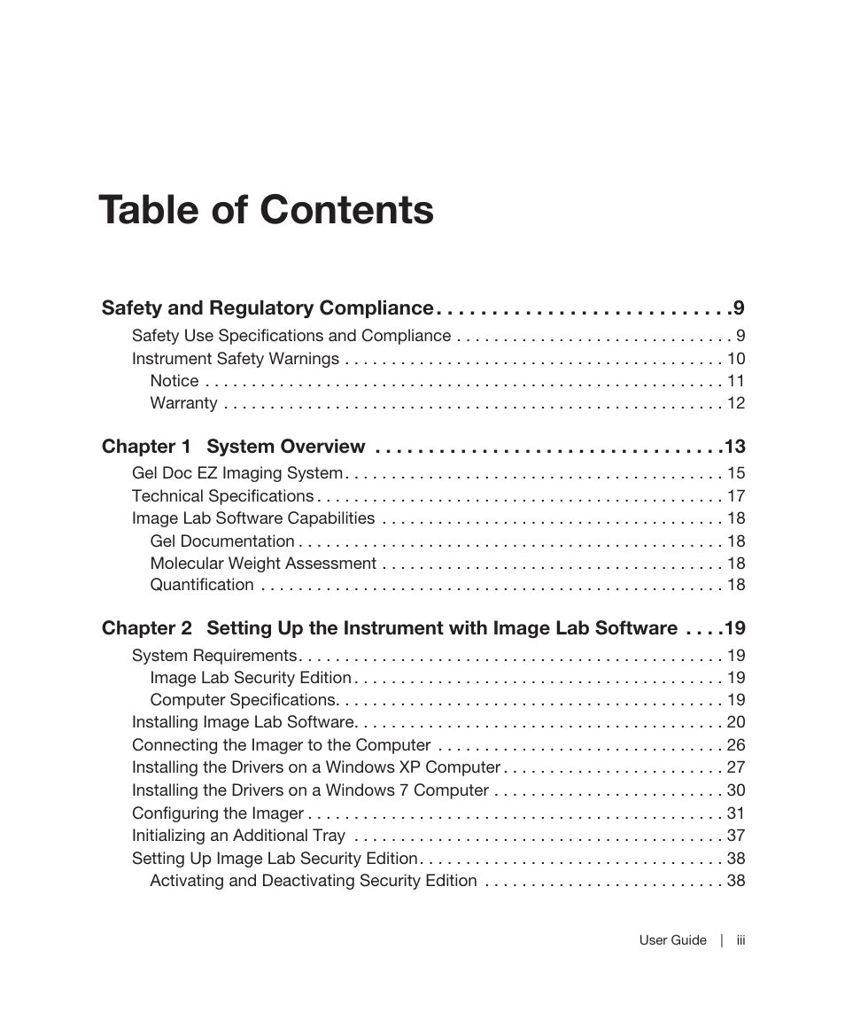 Bio-Rad Image Lab™ Software User Manual | Page 3 / 212