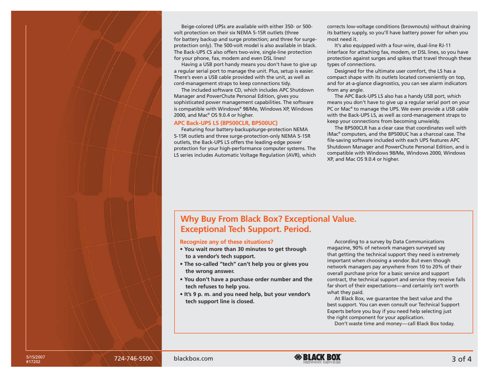 3 of 4 | Black Box APC LS User Manual | Page 3 / 4