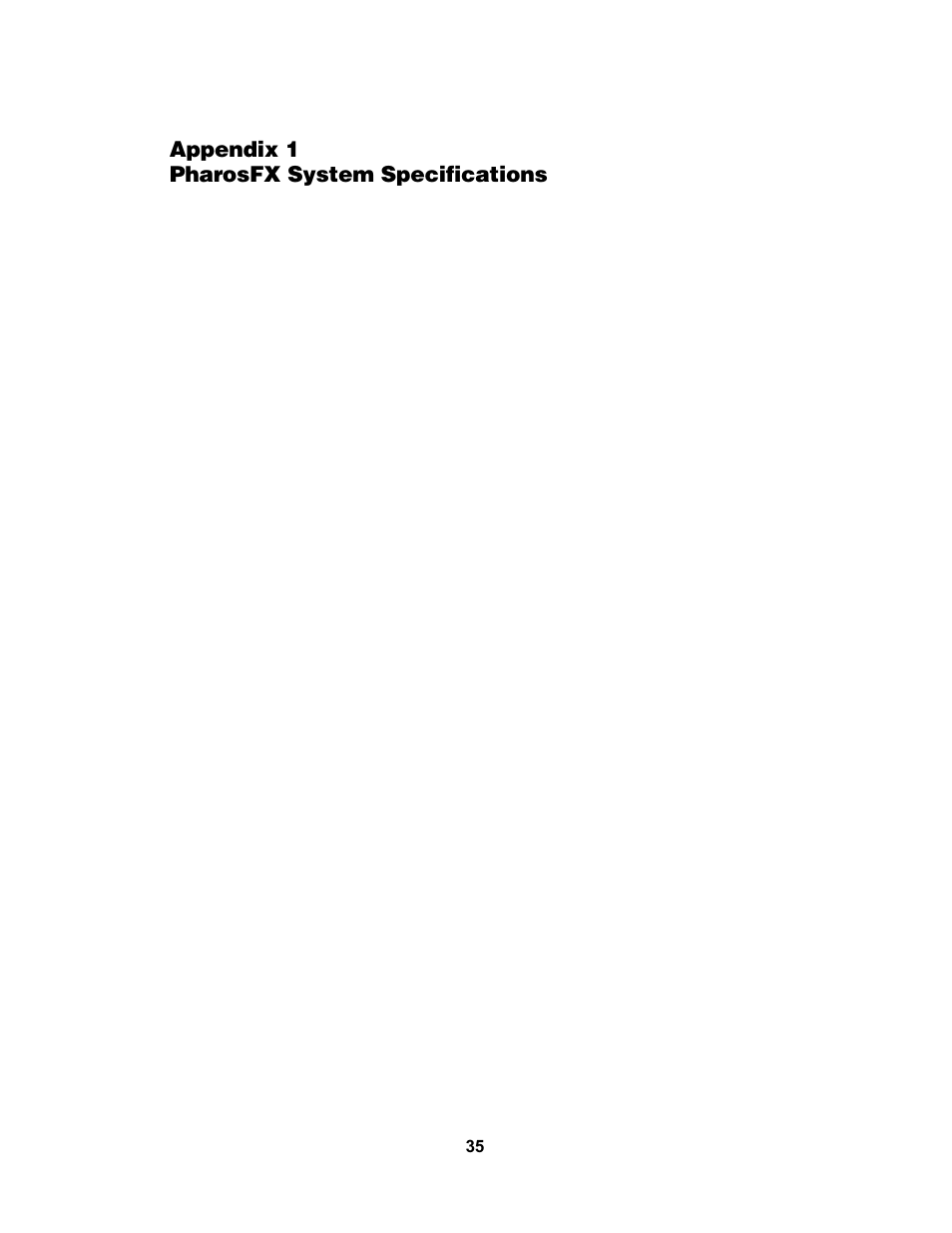 Appendix 1 pharosfx system specifications, Main component specifications | Bio-Rad PharosFX™ and PharosFX Plus Systems User Manual | Page 39 / 43