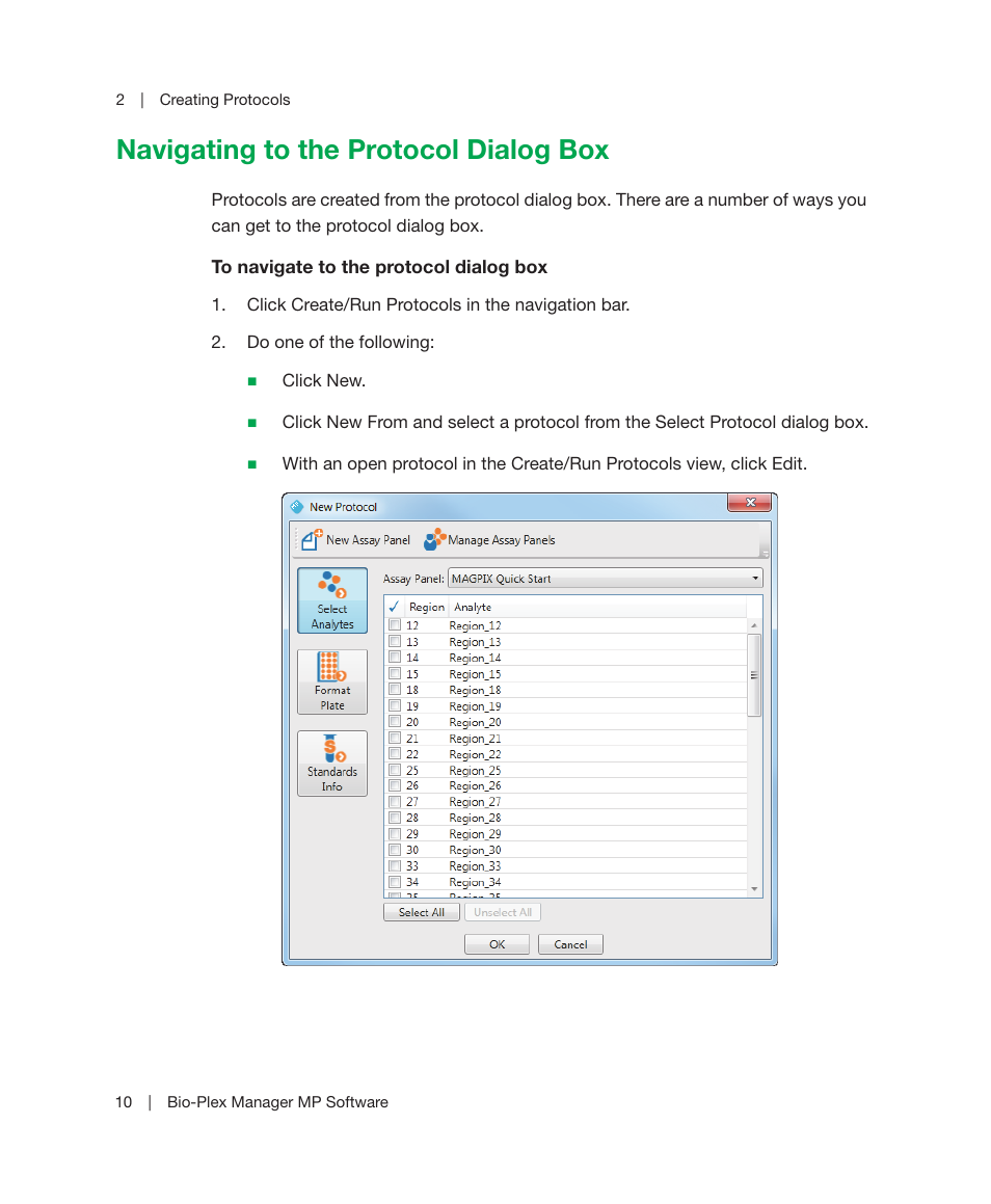 Navigating to the protocol dialog box | Bio-Rad Bio-Plex Manager™ MP Software Upgrade User Manual | Page 12 / 118