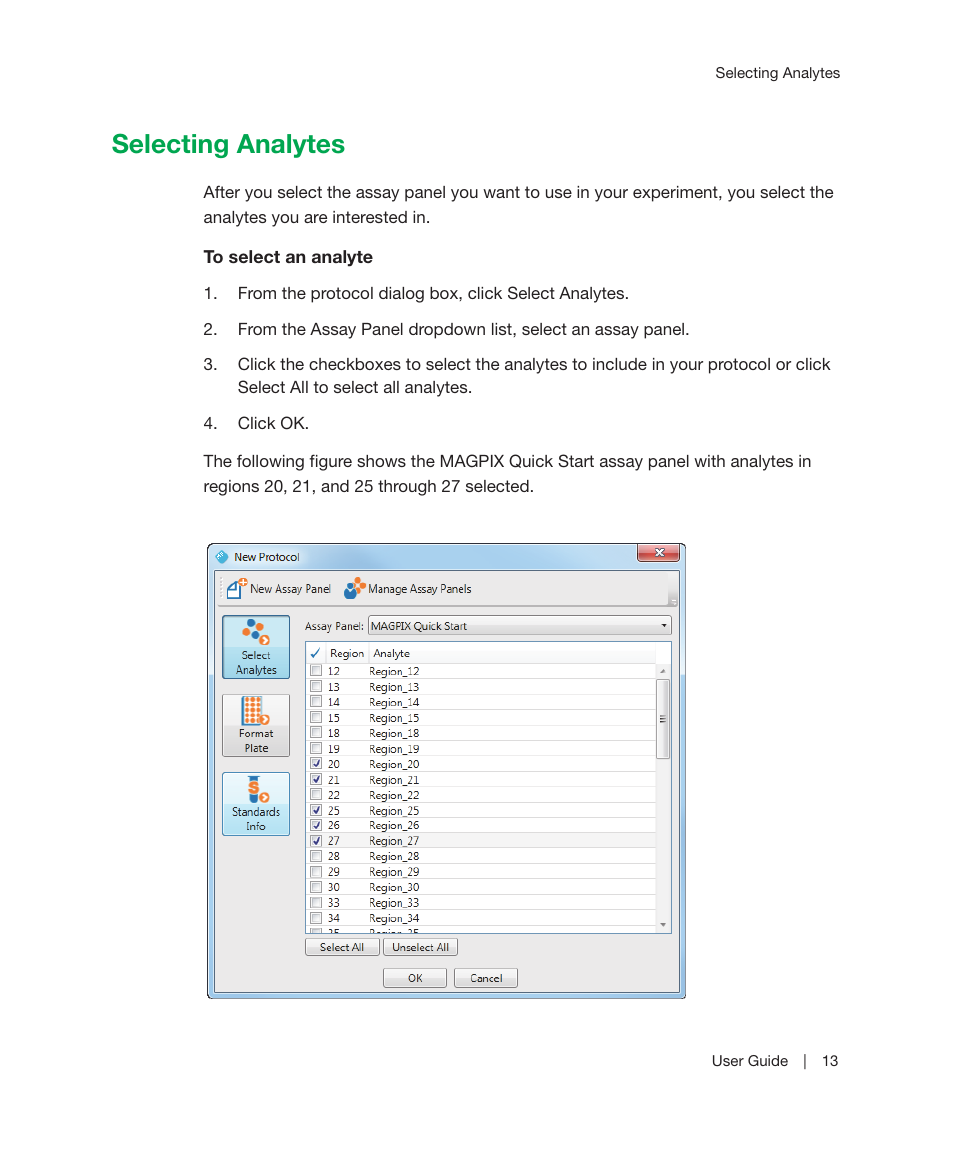 Selecting analytes | Bio-Rad Bio-Plex Manager™ MP Software Upgrade User Manual | Page 15 / 118