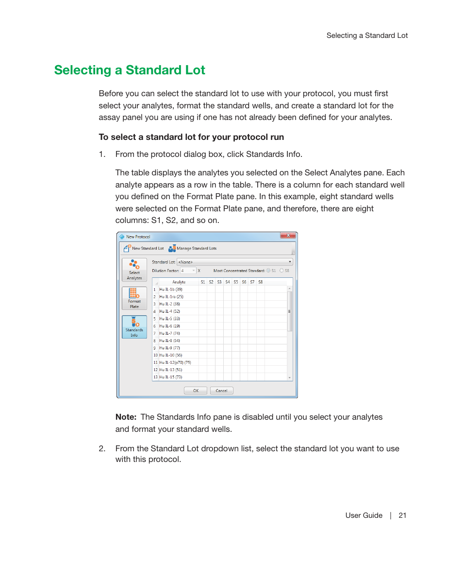 Selecting a standard lot | Bio-Rad Bio-Plex Manager™ MP Software Upgrade User Manual | Page 23 / 118