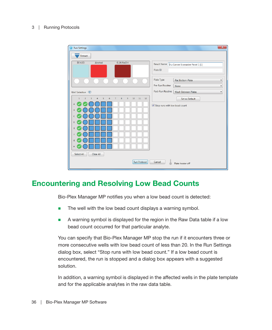 Encountering and resolving low bead counts | Bio-Rad Bio-Plex Manager™ MP Software Upgrade User Manual | Page 38 / 118