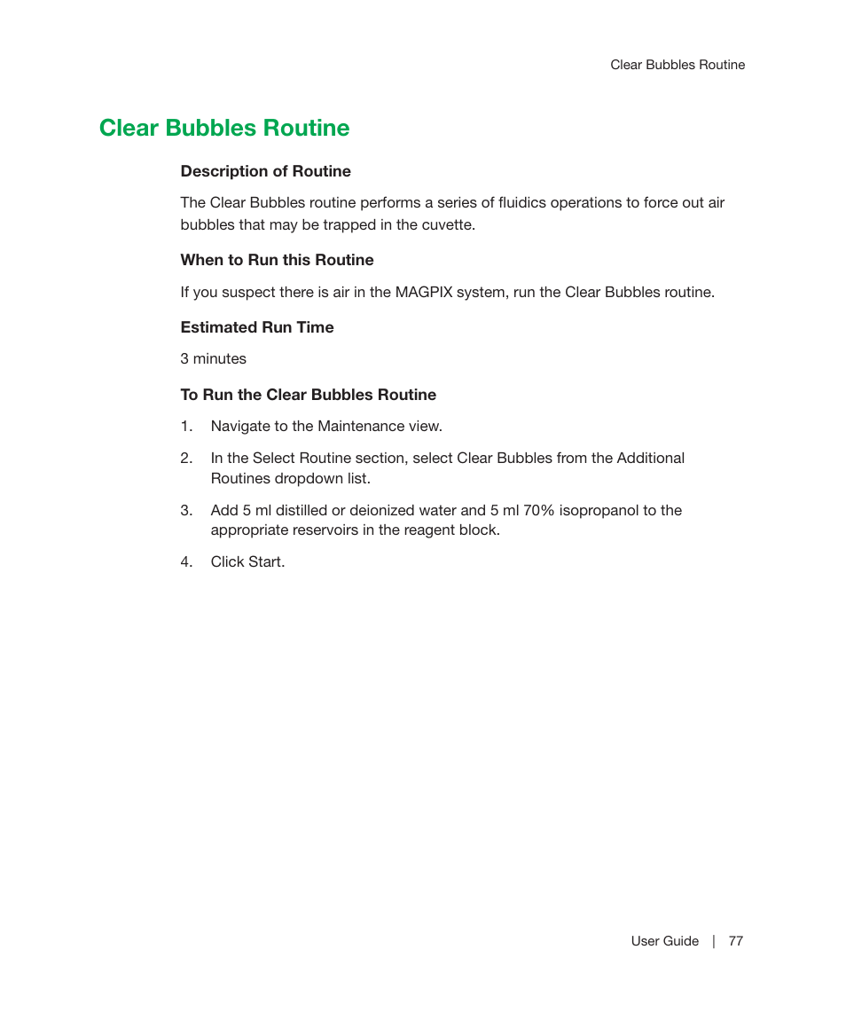Clear bubbles routine, E (see, Clear bubbles routine on | Bio-Rad Bio-Plex Manager™ MP Software Upgrade User Manual | Page 79 / 118