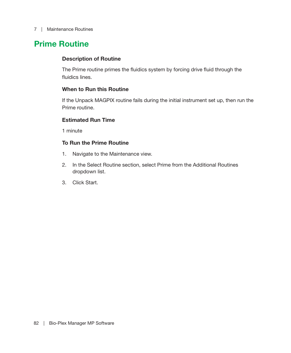 Prime routine | Bio-Rad Bio-Plex Manager™ MP Software Upgrade User Manual | Page 84 / 118