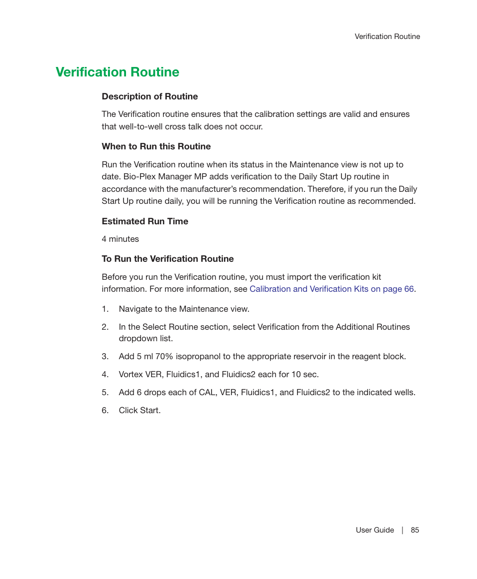 Verification routine | Bio-Rad Bio-Plex Manager™ MP Software Upgrade User Manual | Page 87 / 118