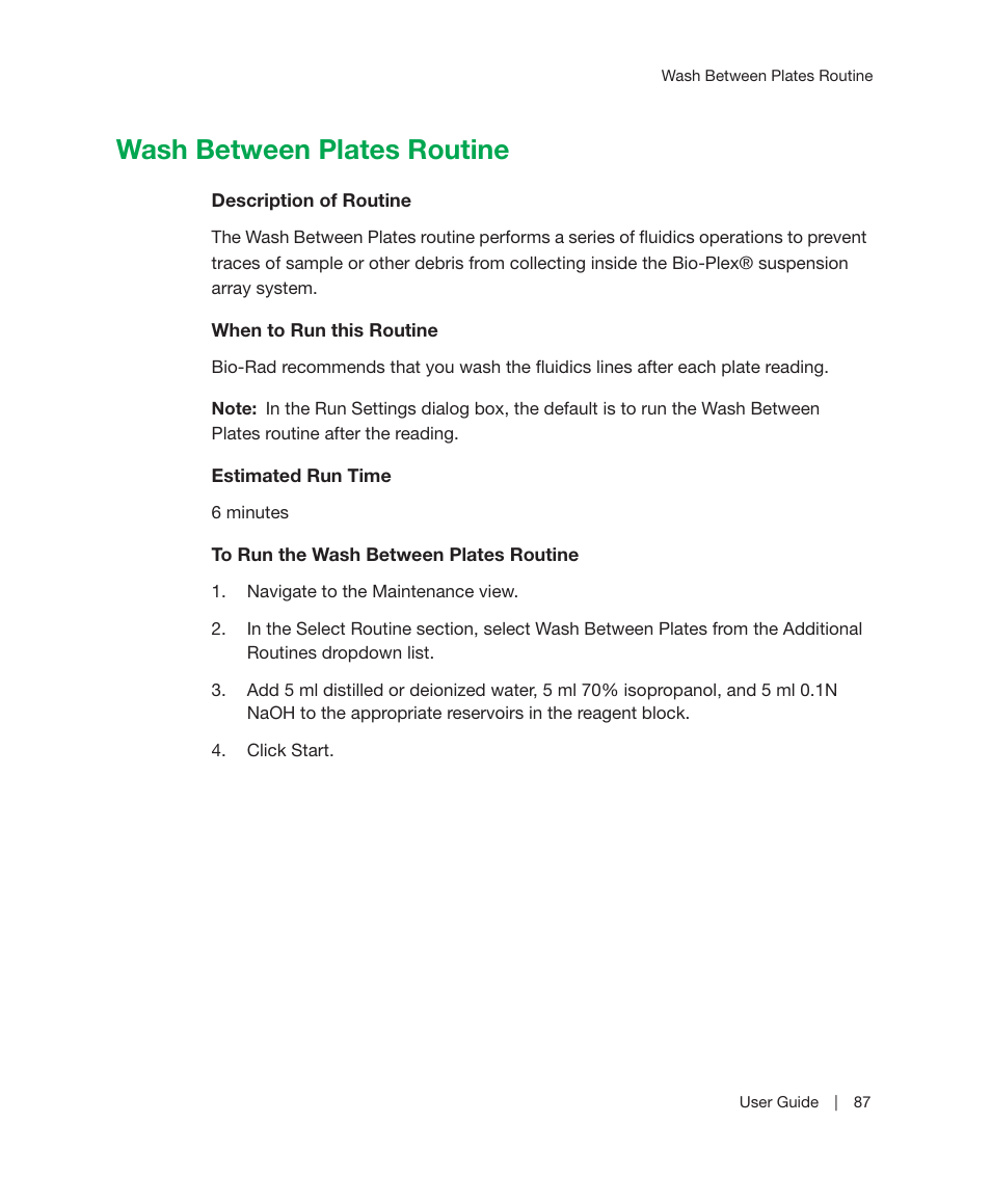 Wash between plates routine | Bio-Rad Bio-Plex Manager™ MP Software Upgrade User Manual | Page 89 / 118