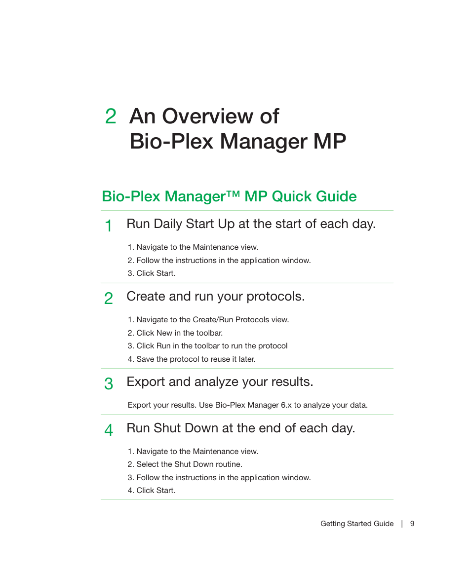 2 an overview of bio-plex manager mp, Chapter 2, An overview of bio-plex | Manager, D, continue with, Chapter 2, an, Overview of bio-plex, 2an overview of bio-plex manager mp, Bio-plex manager™ mp quick guide | Bio-Rad Bio-Plex Manager™ MP Software Upgrade User Manual | Page 11 / 48