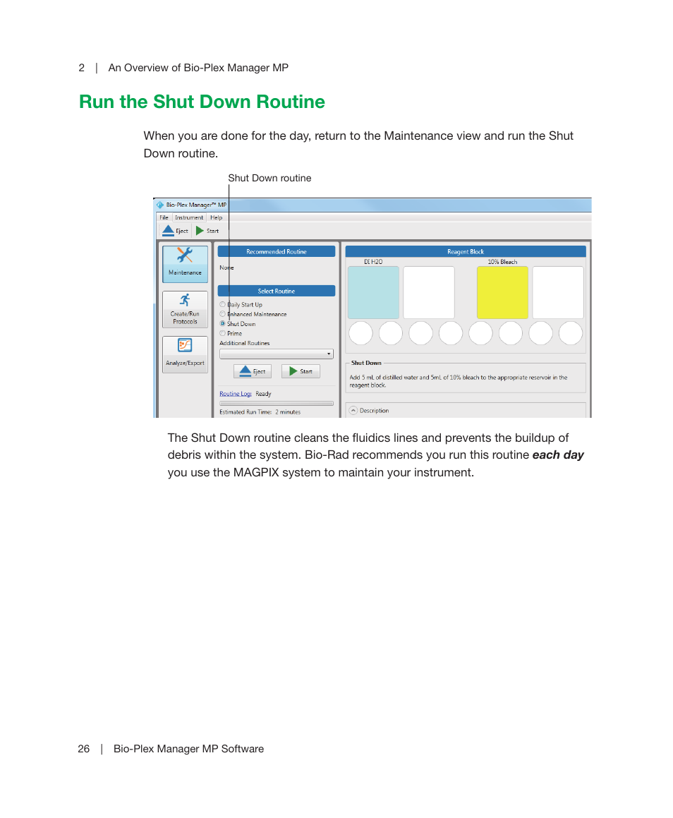 Run the shut down routine | Bio-Rad Bio-Plex Manager™ MP Software Upgrade User Manual | Page 28 / 48