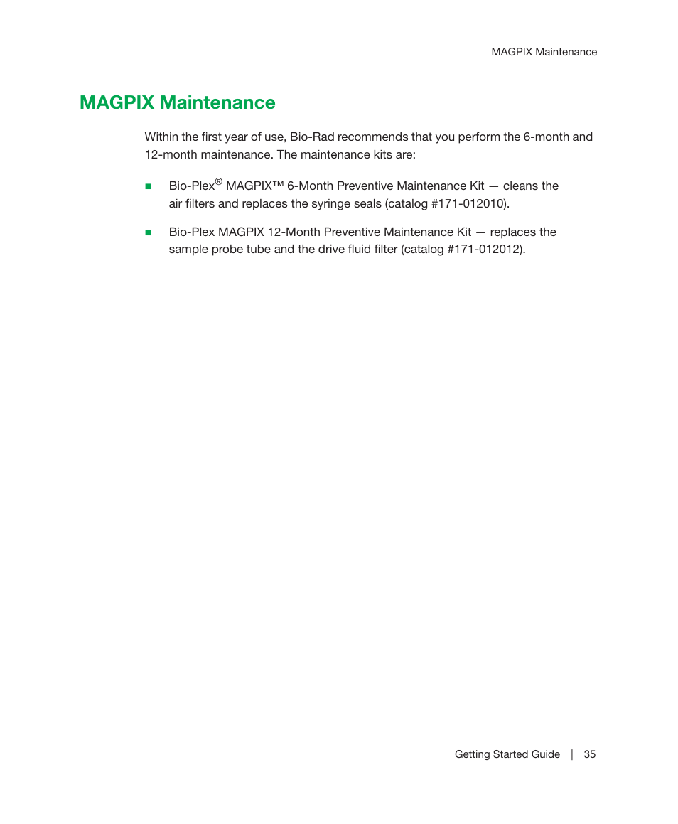 Magpix maintenance | Bio-Rad Bio-Plex Manager™ MP Software Upgrade User Manual | Page 37 / 48