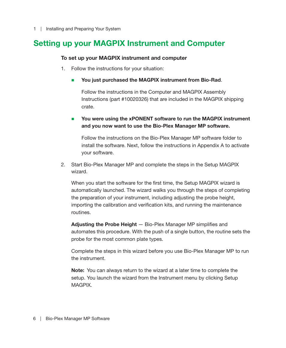 Setting up your magpix instrument and computer | Bio-Rad Bio-Plex Manager™ MP Software Upgrade User Manual | Page 8 / 48