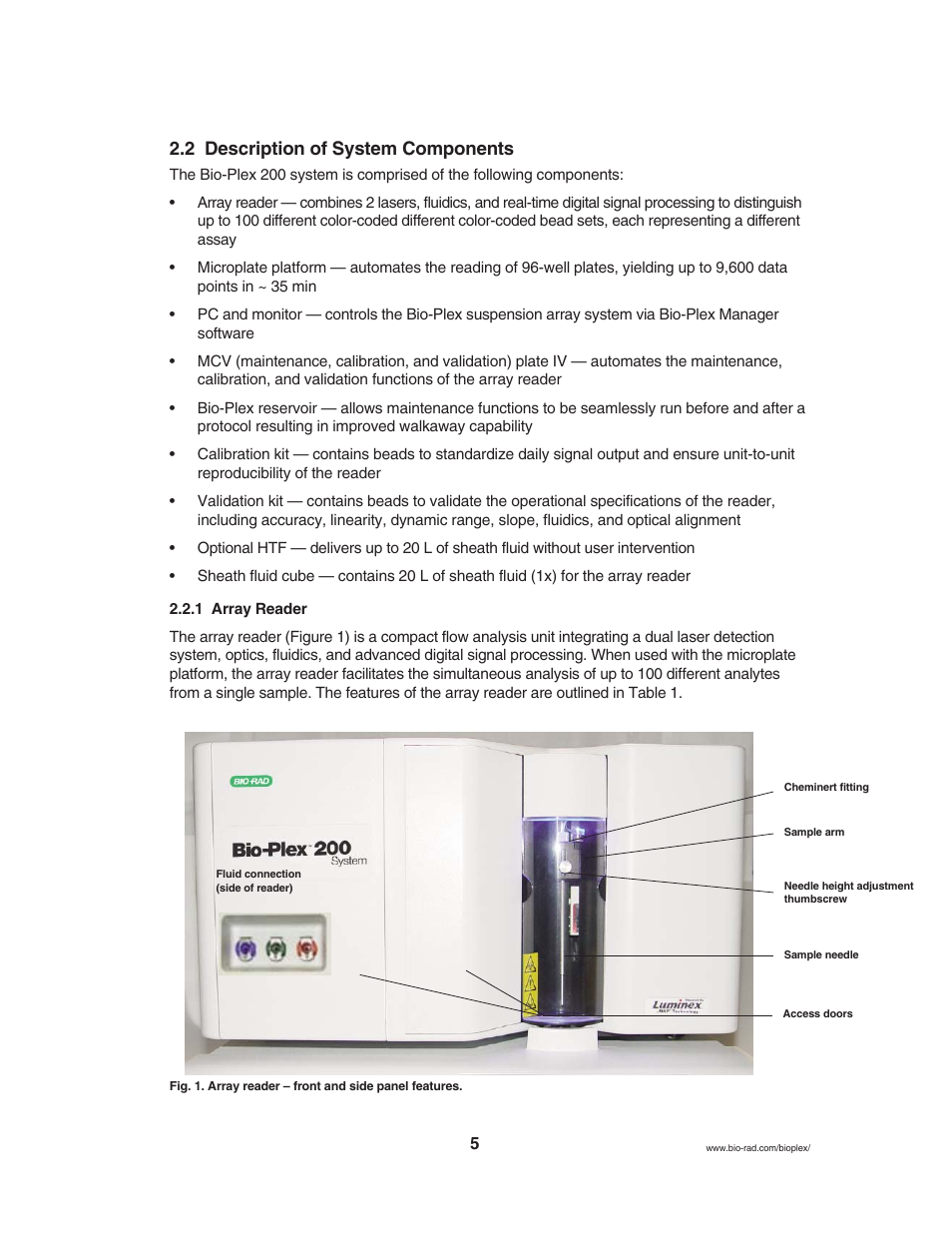 2 description of system components | Bio-Rad Bio-Plex® 200 Systems User Manual | Page 10 / 50