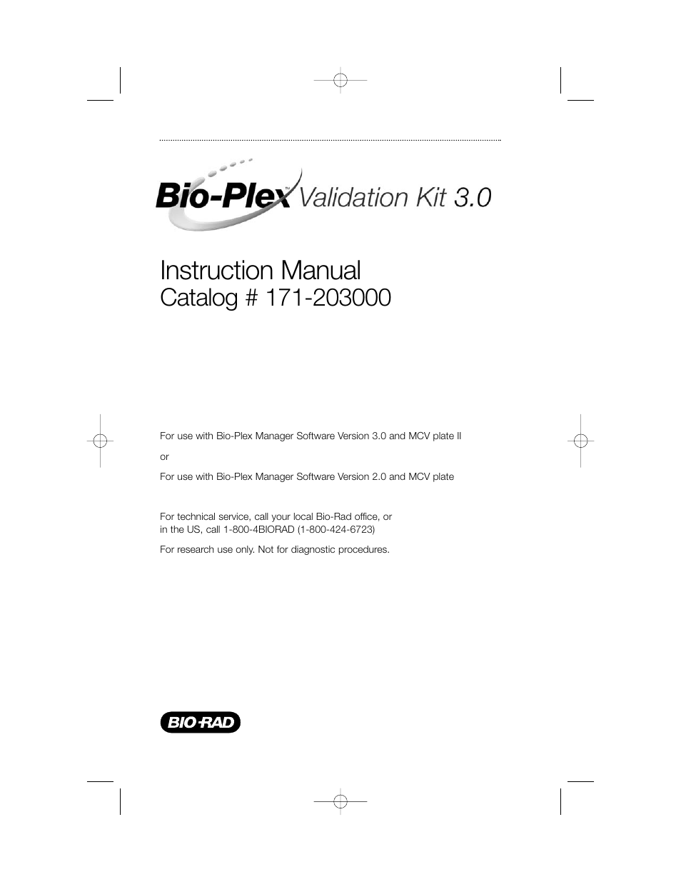 Instruction manual | Bio-Rad Bio-Plex System Validation and Calibration Tools User Manual | Page 2 / 36