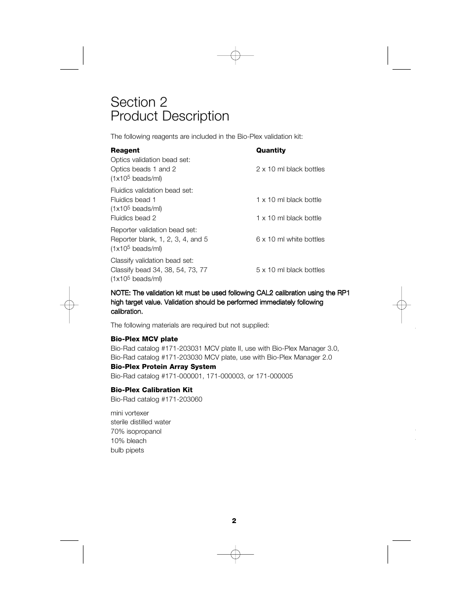 Bio-Rad Bio-Plex System Validation and Calibration Tools User Manual | Page 5 / 36