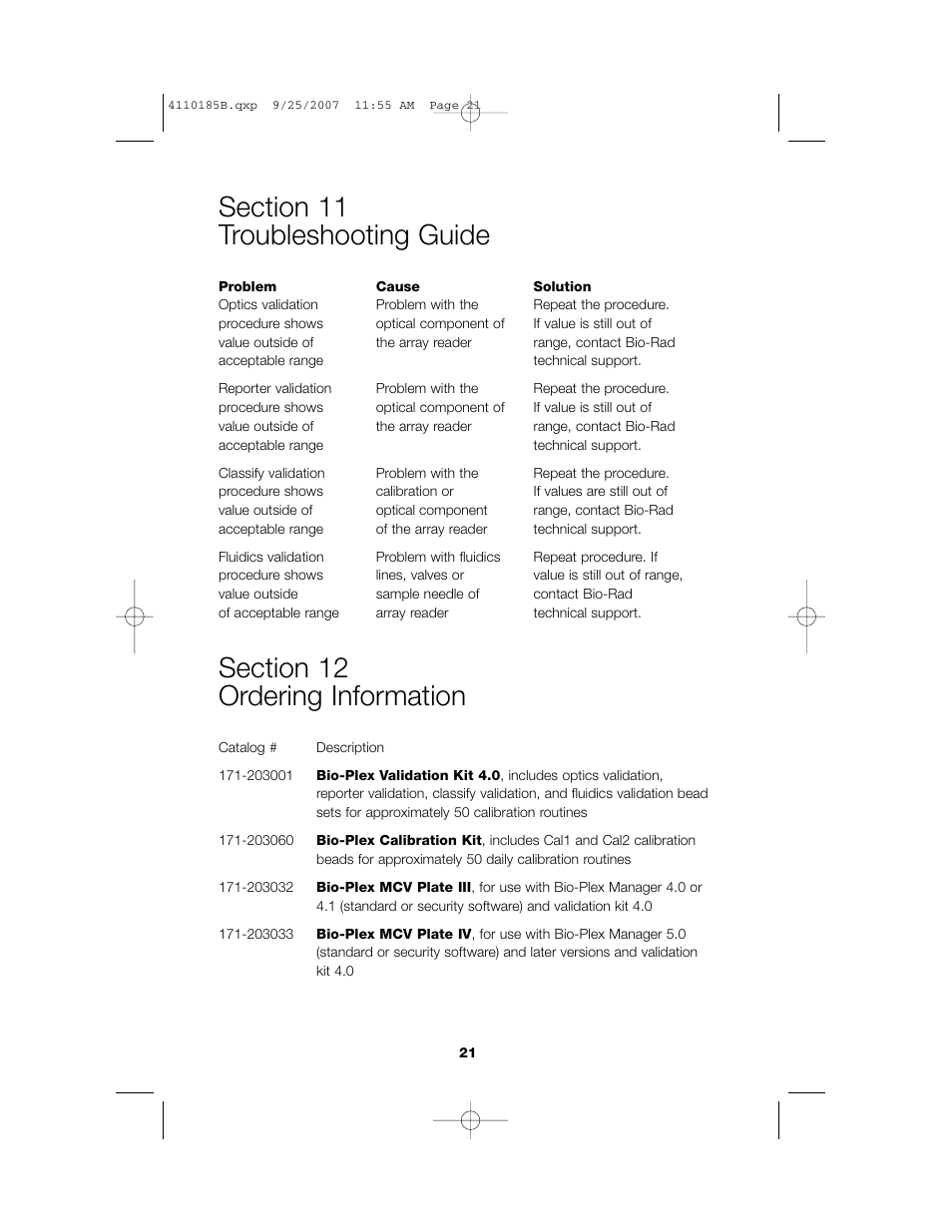 Bio-Rad Bio-Plex System Validation and Calibration Tools User Manual | Page 23 / 25