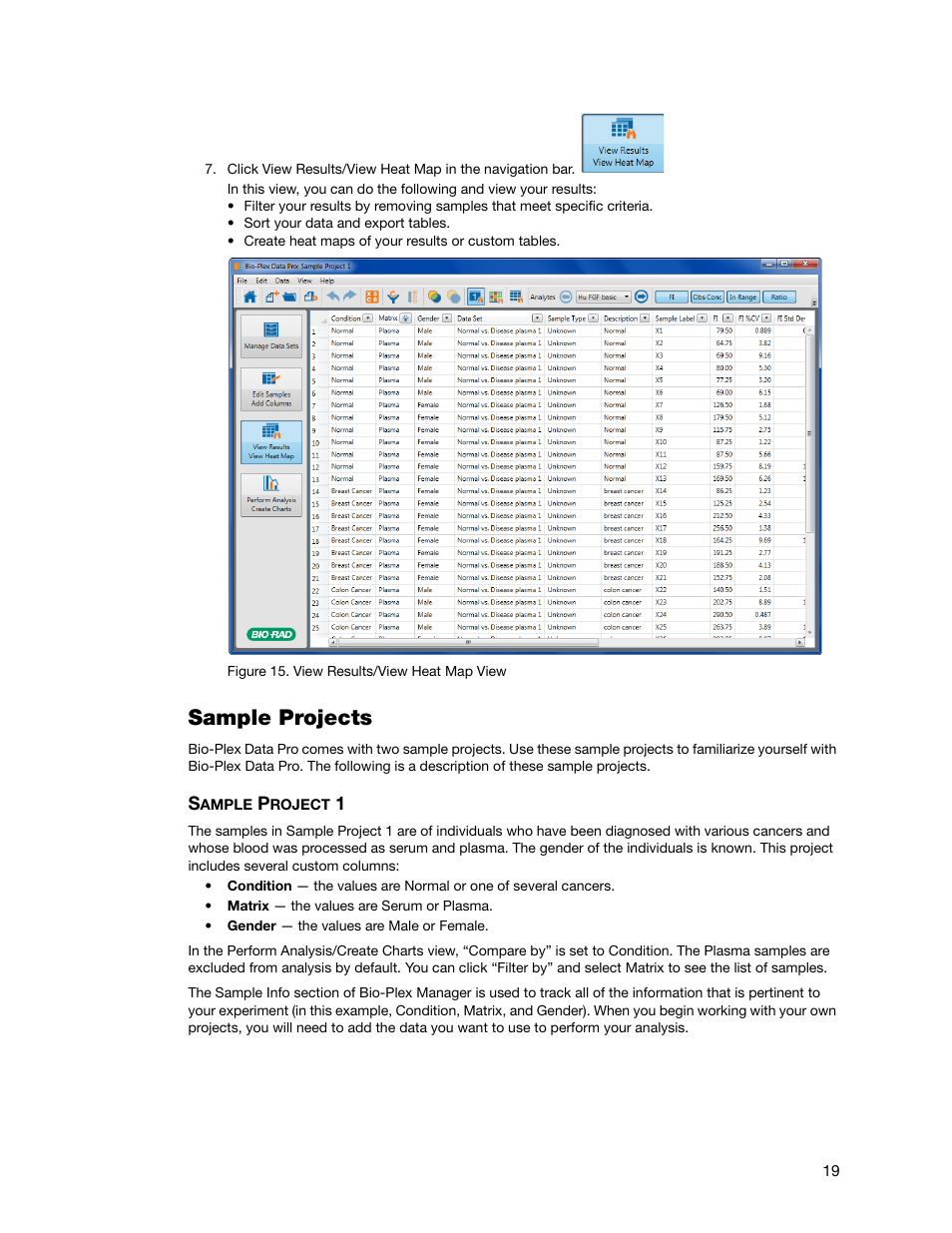 Sample projects | Bio-Rad Bio-Plex Data Pro™ Software User Manual | Page 19 / 36