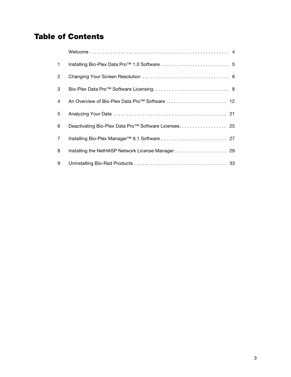 Bio-Rad Bio-Plex Data Pro™ Software User Manual | Page 3 / 36