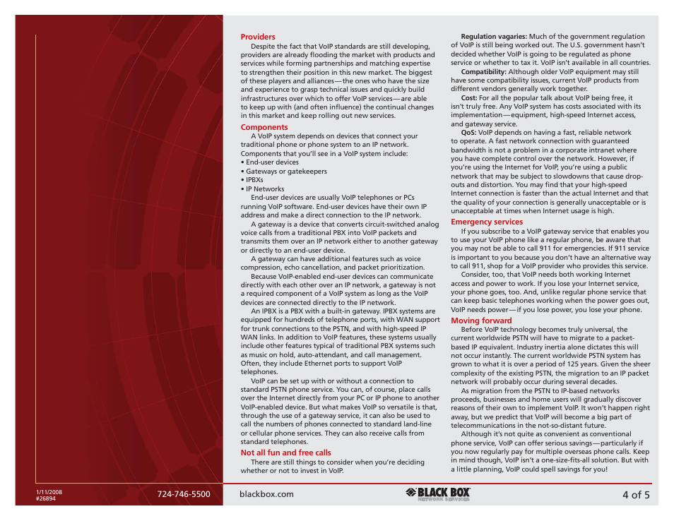 4 of 5 | Black Box Multiport Analog VoIP Gateway Router VOE231A User Manual | Page 4 / 5
