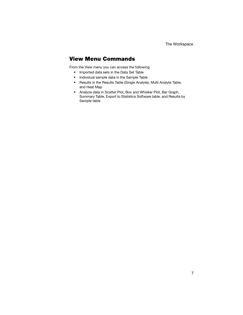 View menu commands | Bio-Rad Bio-Plex Data Pro™ Software User Manual | Page 11 / 74