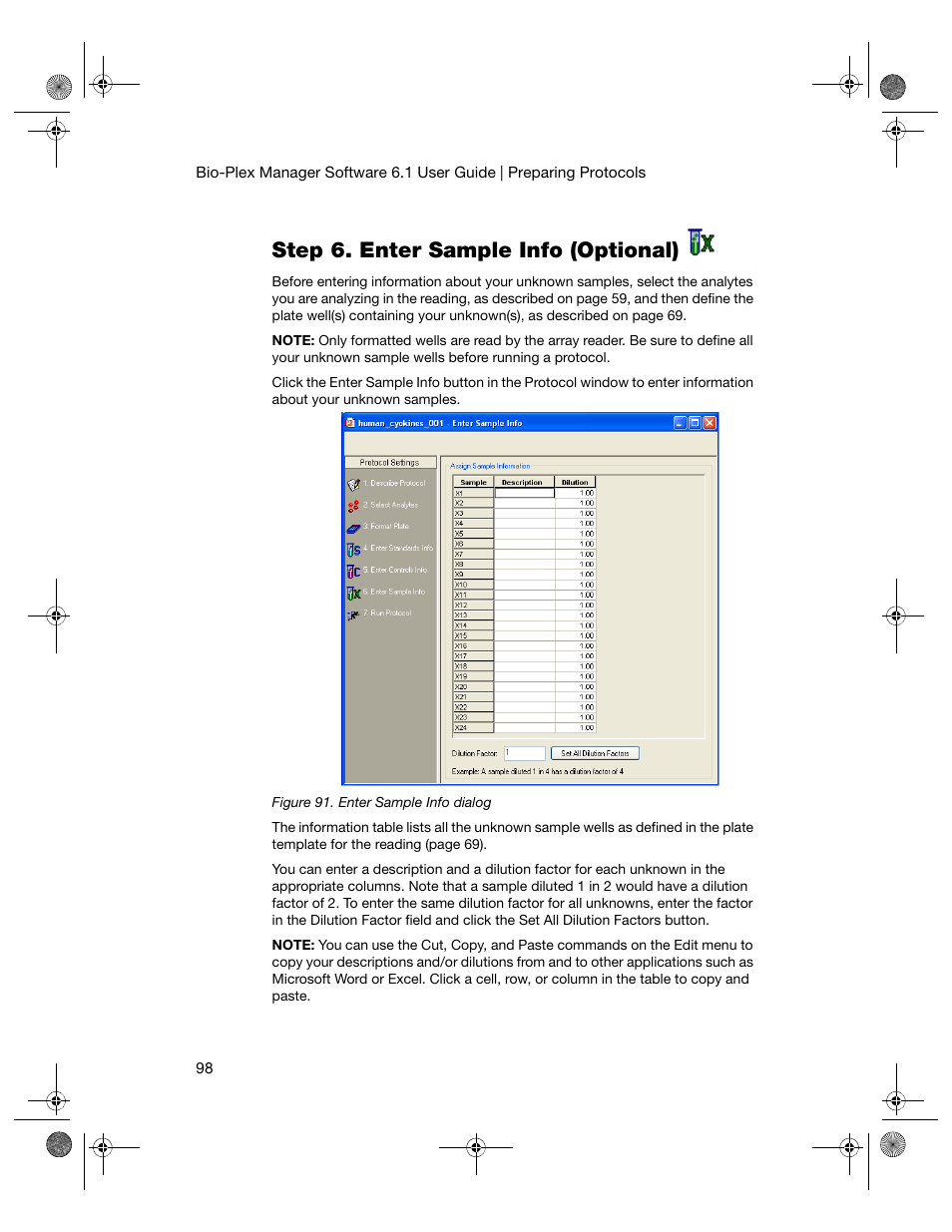 Step 6. enter sample info (optional) | Bio-Rad Bio-Plex Software® Upgrades and Conversions User Manual | Page 110 / 260