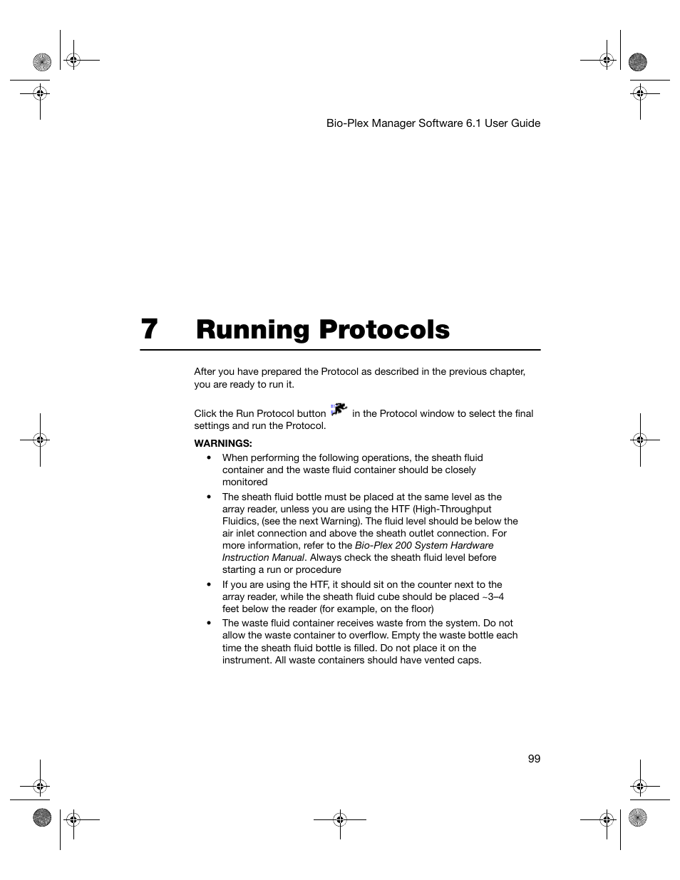 7 running protocols, Chapter 7. running protocols, Running protocols | Bio-Rad Bio-Plex Software® Upgrades and Conversions User Manual | Page 111 / 260