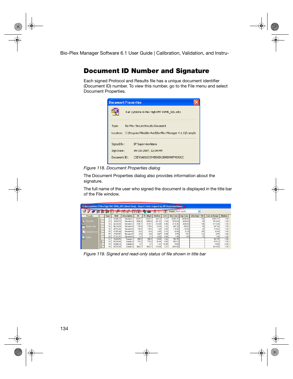 Document id number and signature | Bio-Rad Bio-Plex Software® Upgrades and Conversions User Manual | Page 146 / 260