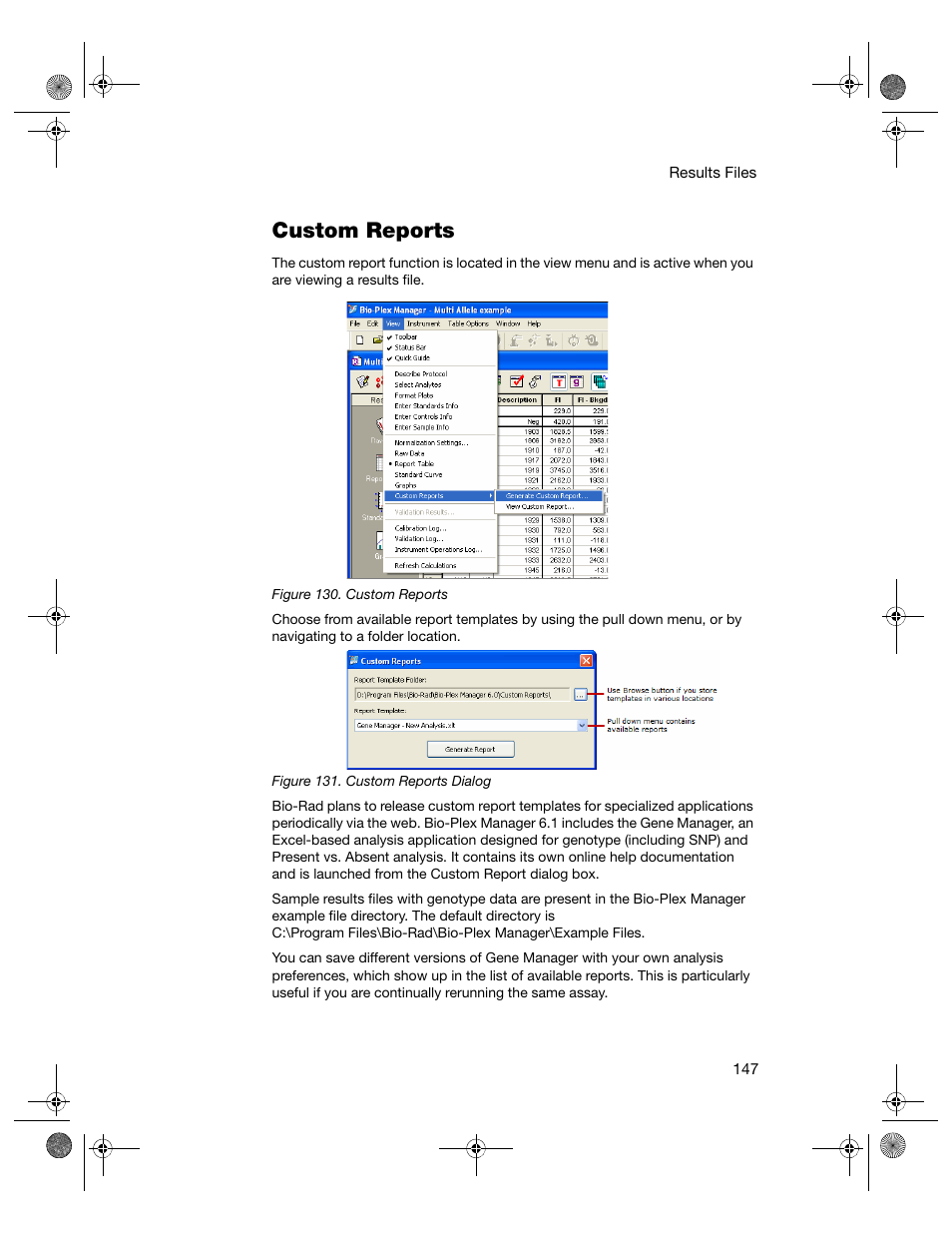 Custom reports | Bio-Rad Bio-Plex Software® Upgrades and Conversions User Manual | Page 159 / 260