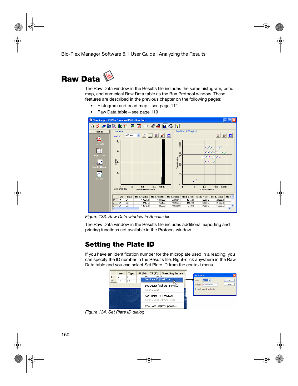Raw data, Setting the plate id | Bio-Rad Bio-Plex Software® Upgrades and Conversions User Manual | Page 162 / 260